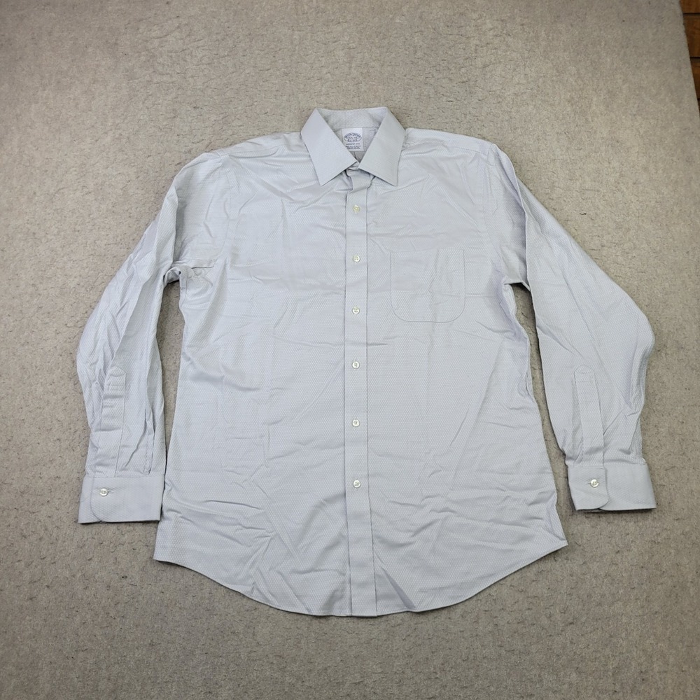 Brooks Brothers Regent Dress Shirt Mens 15.5-33 Gray Long Sleeve Button Non Iron